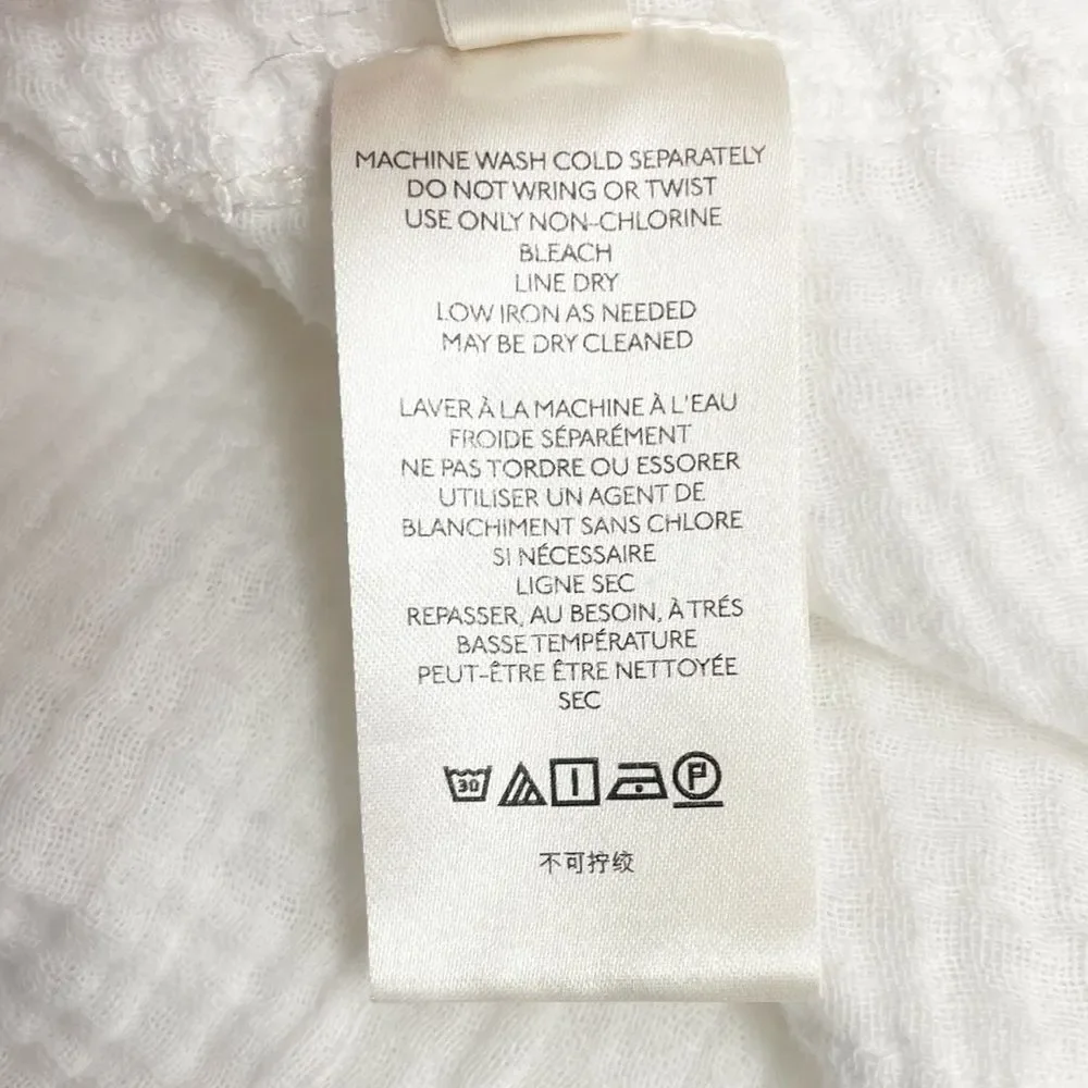 Free People Cozy Dreams Top Textured Cotton Loose Pullover in Soft White Size XS